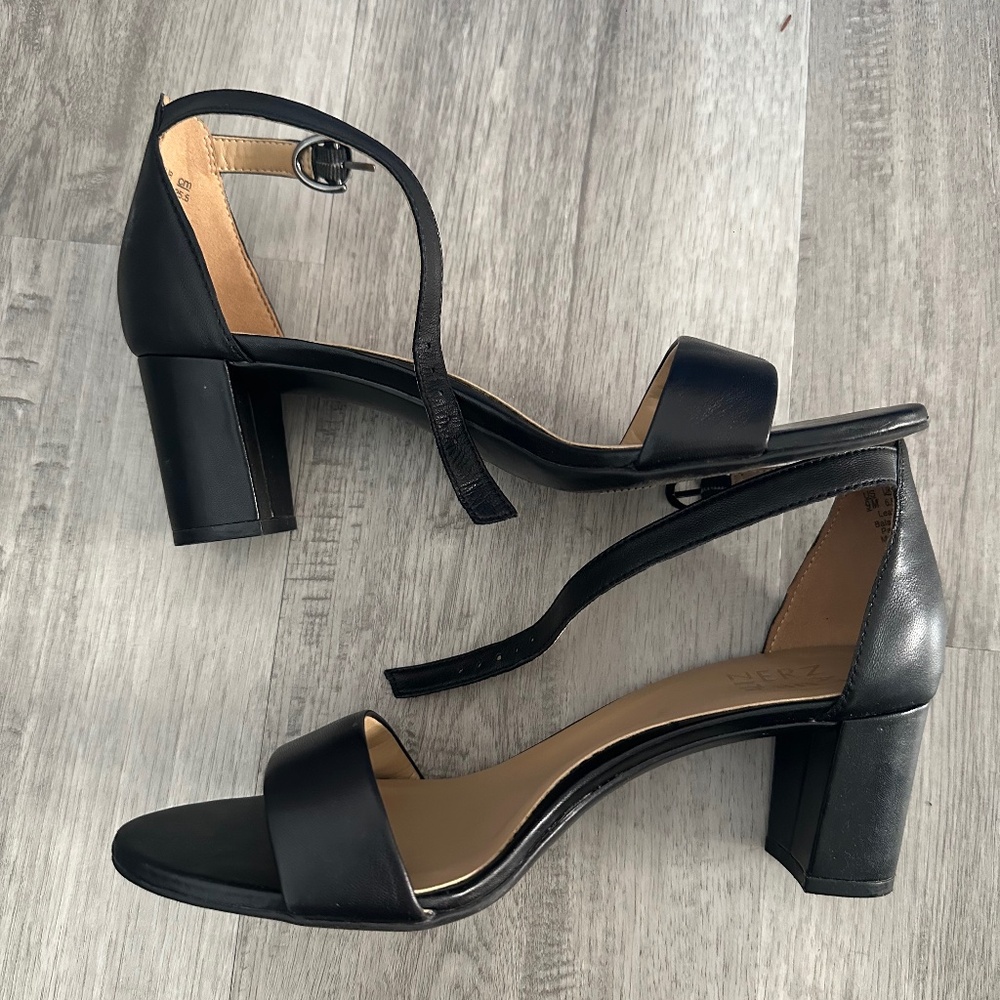 Naturalized Vera Black Leather Heels